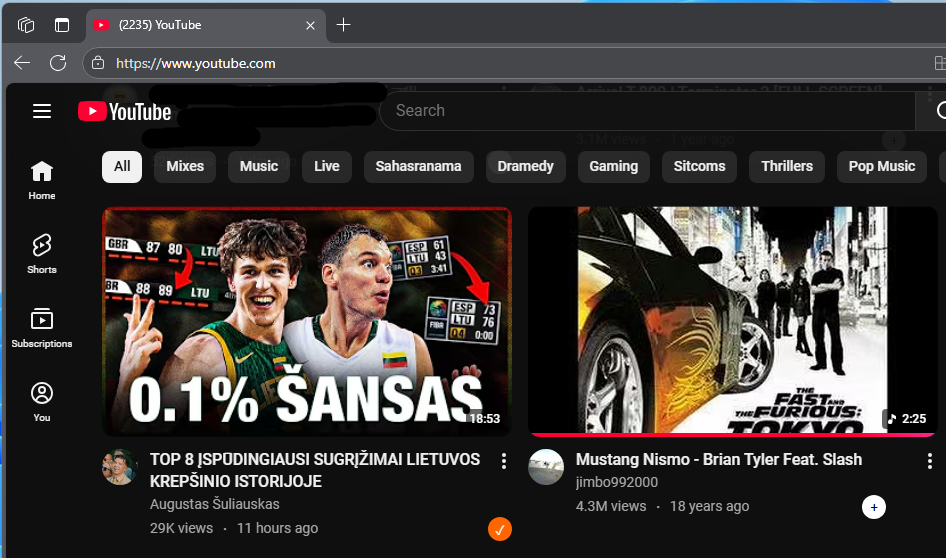 YouTube Collections Manager view zoomed